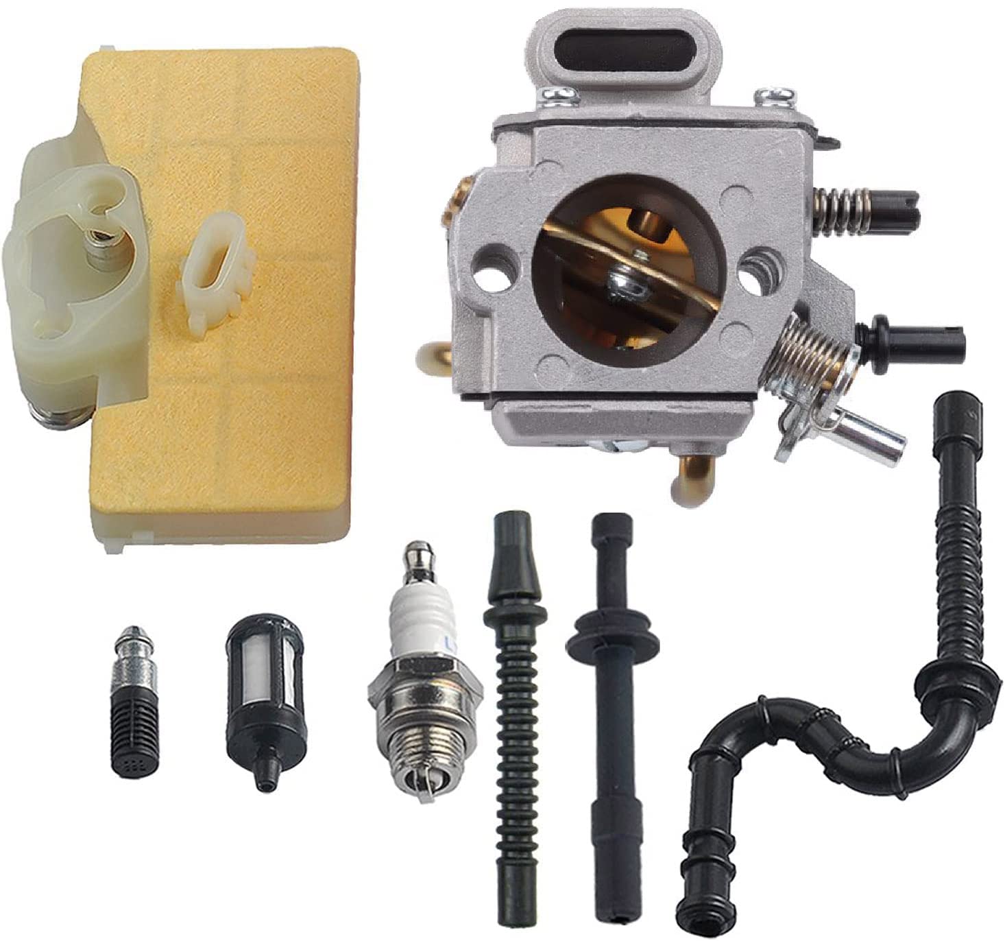 Hippotech Carburetor Carb with Air Filter Fuel Line Tune-Up Kit for STIHL MS290 MS310 MS390 029 039 Chainsaw