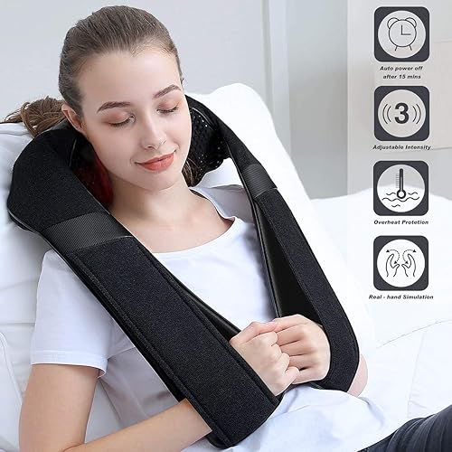 Shiatsu Neck and Shoulder Back Massager with Heat – Electric Deep