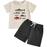Fernvia Toddler Baby Boy Summer Clothes 2T 3T 4T Animal Print Short Sleeve T-shirts Tops + Drawstring Shorts Outfits