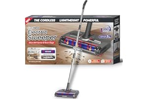 WarmWink Swivel Cordless Sweeper,Floor Cordless Sweeper, Cordless Electric Sweeper Rechargeable Cordless Sweeper, 360 Direction, Hard Floor Sweeper Roller Sweeper for Home Crumbs,Kitchen, pet Hair,