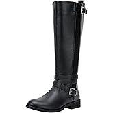 Vepose Women's Riding Knee High Boots Calf Tall Stretch Retro Low Heel 952 Boots with Zipper