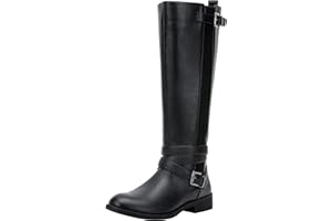 Vepose Women's Riding Knee High Boots Calf Tall Stretch Retro Low Heel 952 Boots with Zipper