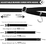 Newthinking 4 Pack Adjustable Bungee Cords with Hooks 4.5 m Flat Heavy Duty view 2