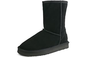 AusLand Women's Classic Leather Water-Resistant Snow Boots