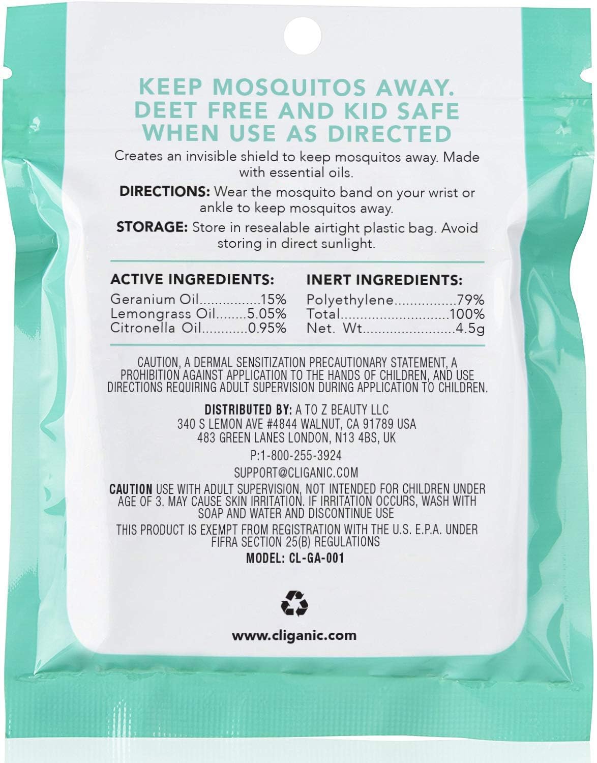 Cliganic 20 Pack Mosquito Repellent Bracelets, DEET-Free Waterproof Bands : Garden & Outdoor