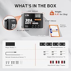 LiTime 30 Amp MPPT 12V/24V/Auto DC Input Solar