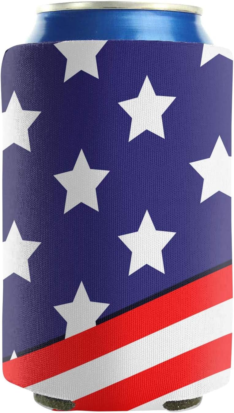 Amazon Com American Wave Star Flag Beer Can Sleeves Wedding Favor