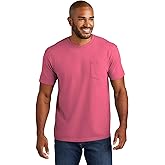 Comfort Colors Men's Adult Short Sleeve Pocket Tee, Style 6030 (Large, Crunchberry)