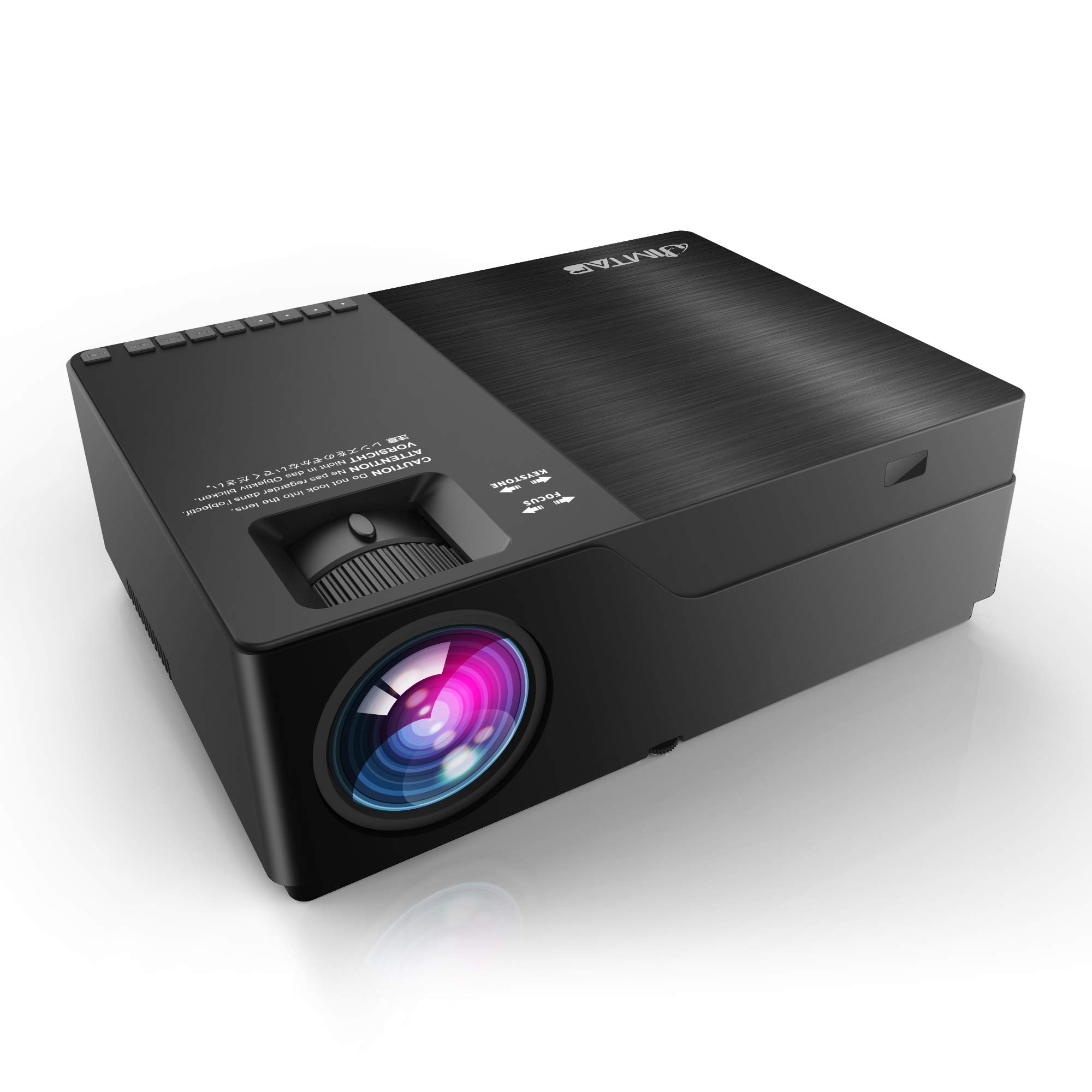 JIMTAB M18 Upgraded Native 1080P LED Video Projector,Realistic Color HD Projector with 300”Display Support SD,AV,VGA,USB,HDMI, Compatible with Xbox,Laptop,iPhone and Android for Home Theater