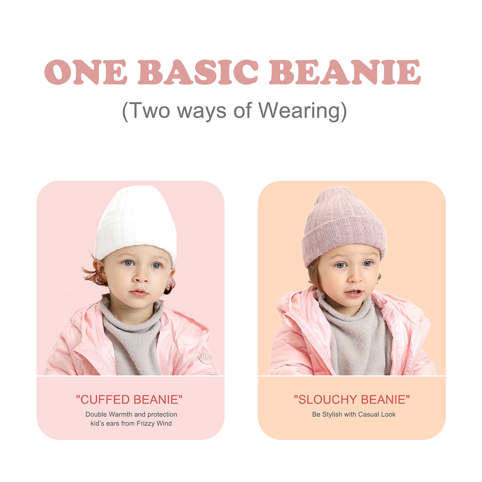 Asufegucd Newborn Baby Wool Hat Cap Turban Toddler Warm Hat Kids Baby Cap Set