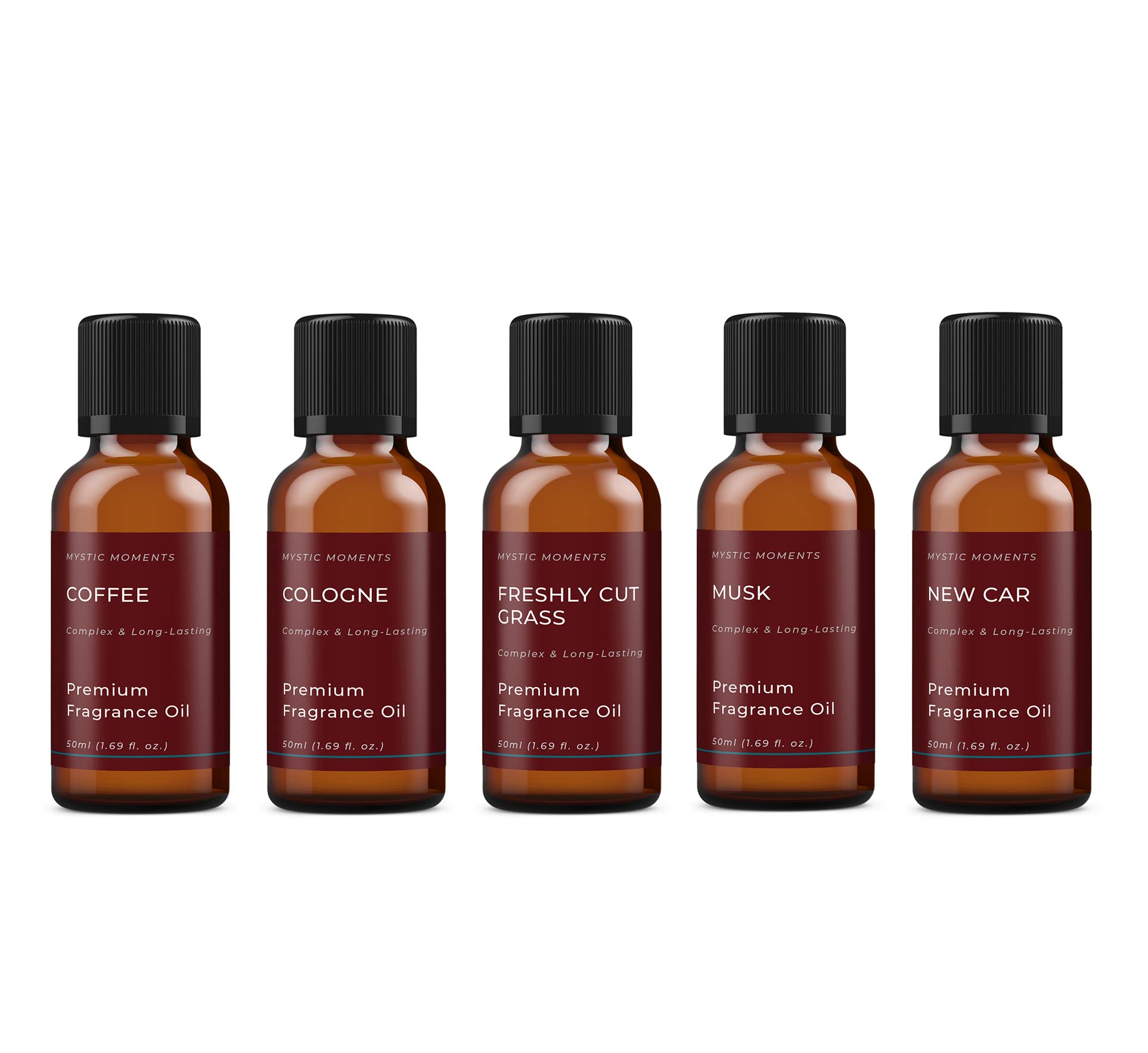 Mystic Moments | HIS Fragrant Oils Gift Starter Pack | 5 x 50ml | Coffee, Cologne, Freshly Cut Grass, Musk, New Car | Rich Long-Lasting Scents — image 1