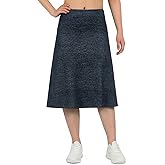 ANIVIVO 26" Knee Length Skorts for Women with Zipper Pockets Midi Skorts Long Athletic Skirts