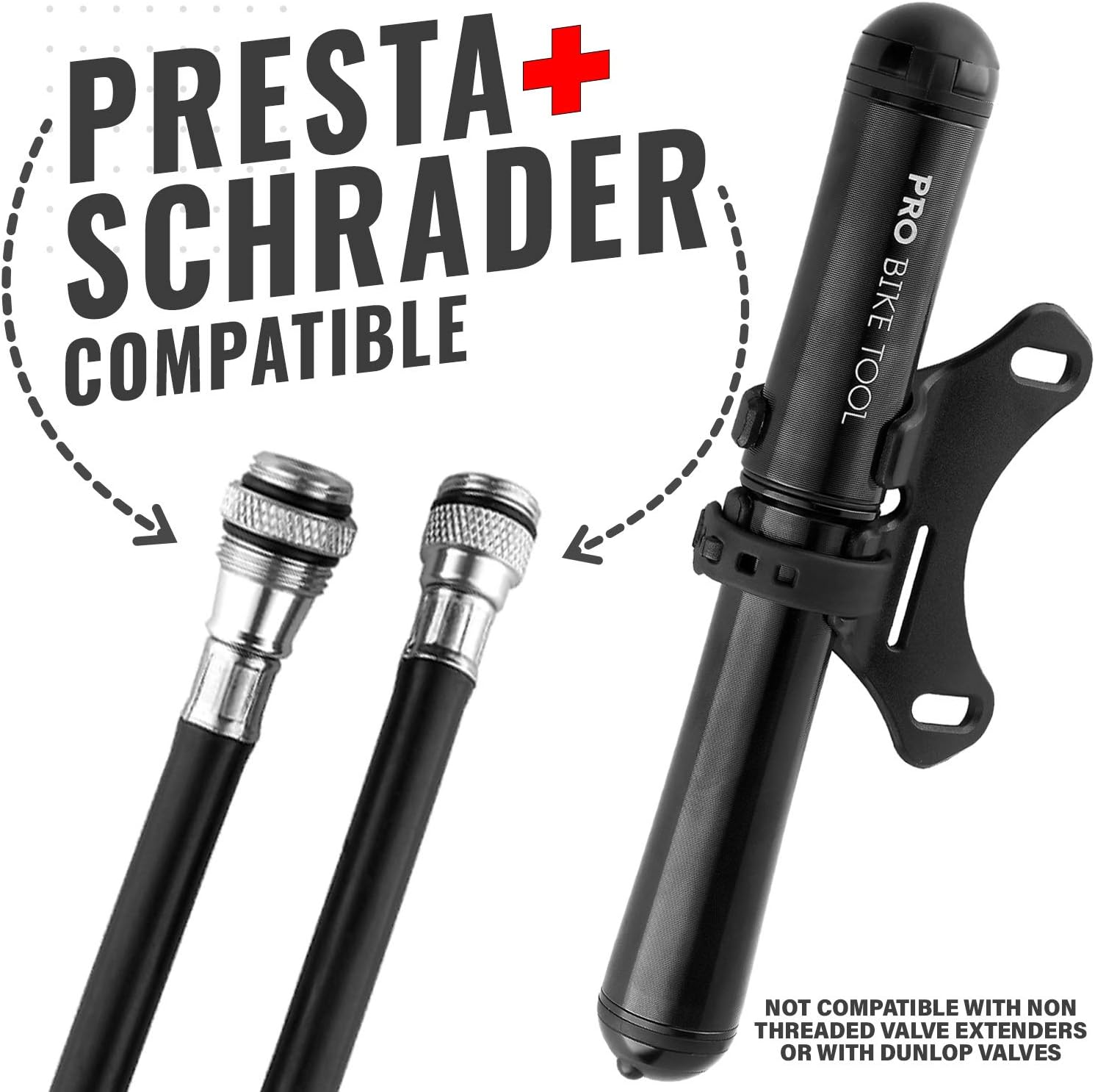 PRO BIKE TOOL Mini Bike Pump Premium Edition - Fits Presta and Schrader valves - High Pressure PSI - Bicycle Tire Pump for Road and Mountain Bikes : Sports & Outdoors