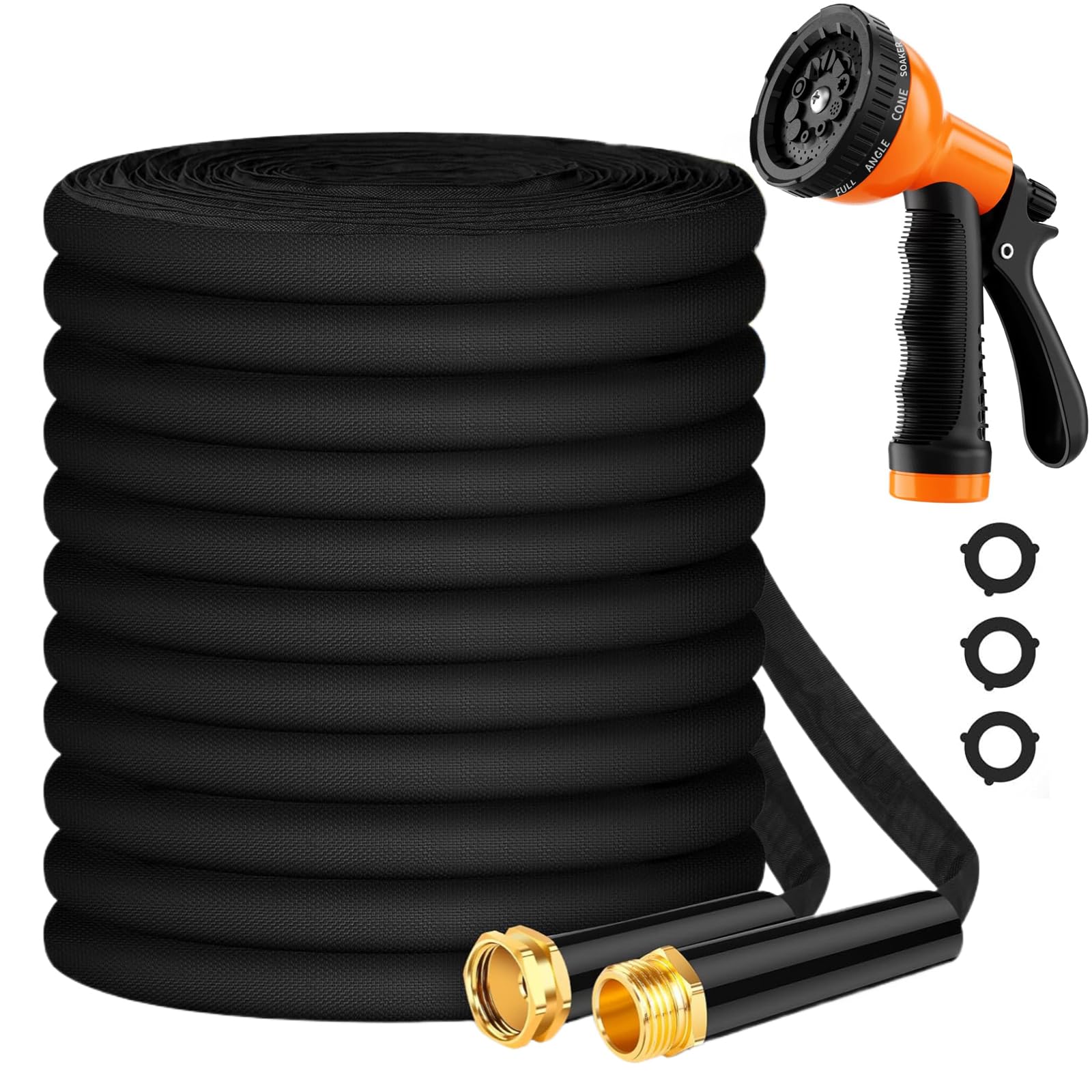 Photo 1 of Upgraded 50FT Expanding Garden Hose - Lightweight, Kink-Free & Burst-Resistant Flex Hose with 8-Pattern Spray Nozzle for Lawn, RV, Car Wash (50 ft Expandable Water Hose)