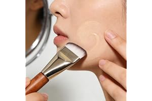 Luxury Bronze Makeup Brushes Tool for Liquid Foundation, Cream & Mask - Flat Top Beauty Brush for Face Contour & Blending - P