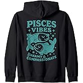 Pisces Sign Of Zodiac Cute For Kids and Women Zip Hoodie