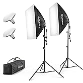 RALENO Softbox Lighting Kit, 20X28-Inch Softbox Photography Lighting with LED Bulbs(50W | 5500K | TLCI≥97), Streaming Lighting for Video Rcording Photoes Portraits YouTube | Model: PS40
