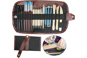 Anxingo 24 in 1 Pottery & Clay Sculpting Tools with Assorted Shape Size DIY Clay Modeling Tool Set for Kids