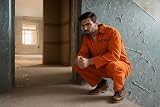 HENBRANDT Adult Orange Prison Jumpsuit Costume One Size Mens Fancy Dress view 4