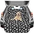 F-color SUV Cargo Liner for Dogs, Water Resistant Pet Cargo Cover Dog Seat Cover Mat for SUVs Sedans Vans with Bumper Flap Protector, Non-Slip, Large Size Universal Fit, Paw Print