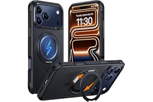 Temdan Designed for iPhone 17 Pro Max Case,[with 360°Rotatable Invisible Magnetic O-Ring Stand][Military Grade Shockproof][Compatible with MagSafe] Anti-Slip Translucent Matte Phone Case 6.9" 2025