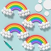 Janinus DIY 260 Rainbow Garland Kit - 24 Colorful Long + 80 White Latex Balloons With Pump, Fish Wire for Rainbow Theme Party, Kids Birthday, Animal Party Decorations