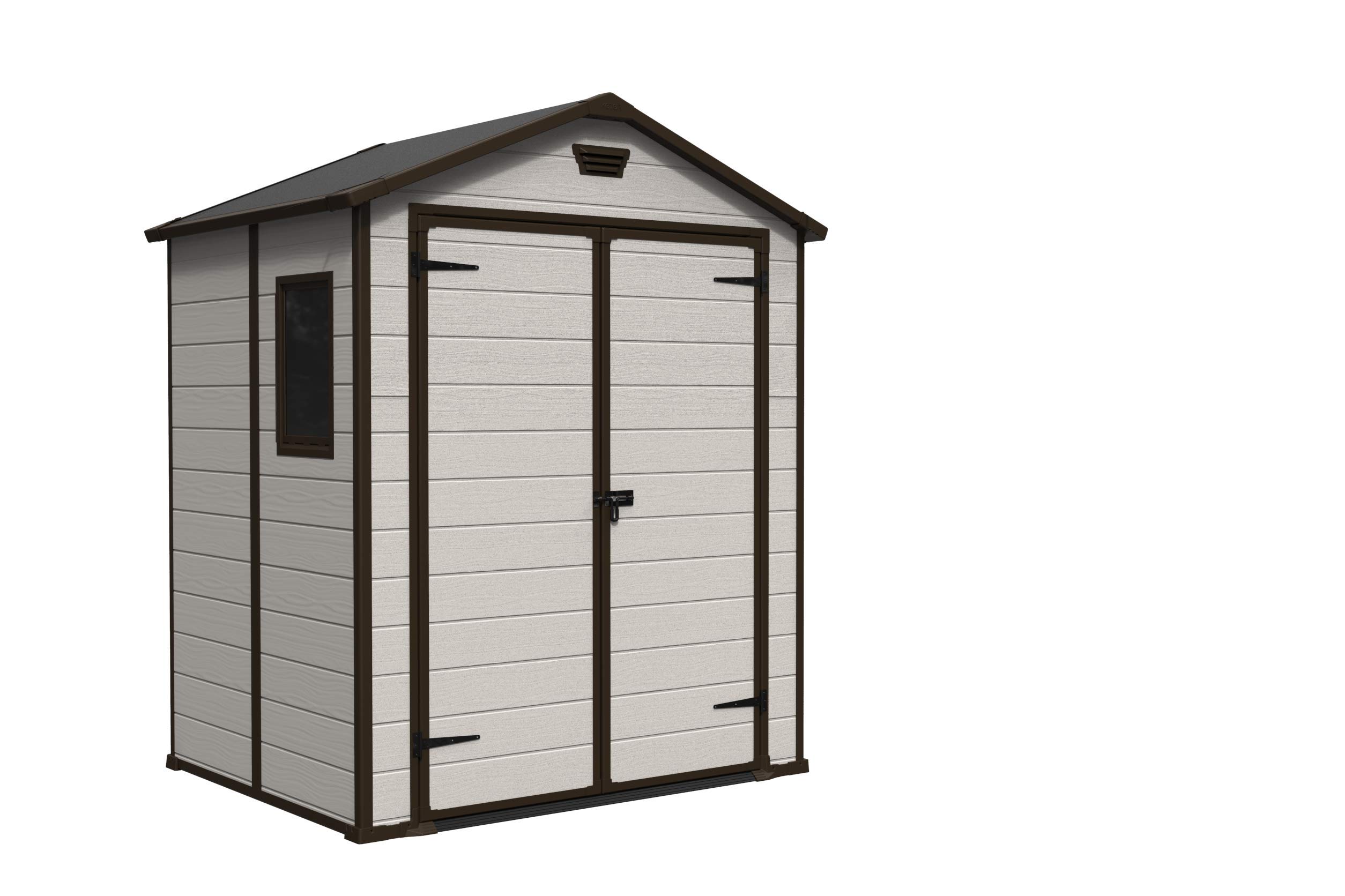 Keter Manor Outdoor Plastic Garden Storage Shed, Beige, 6 x 5 ft Buy