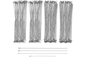 SUPERFINDINGS 120Pcs 4 Bags 4 Styles Stainless Steel Wire Spinner Baits 8.7-16cm Stainless Steel Fishing Spinner Shaft Fishing Looped Spinner Shaft for Fishing Lure Making Supplie