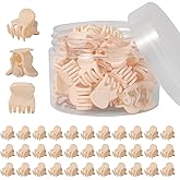 YOHAMA 36 pcs Beige Mini Hair Clips, Durable and Strong Tiny Hair Claw Claw Clips for Women and Girls, Multifunction Hair Claw Good for Decroation Buns, Pining Bangs, Design Kids Hairstyles.