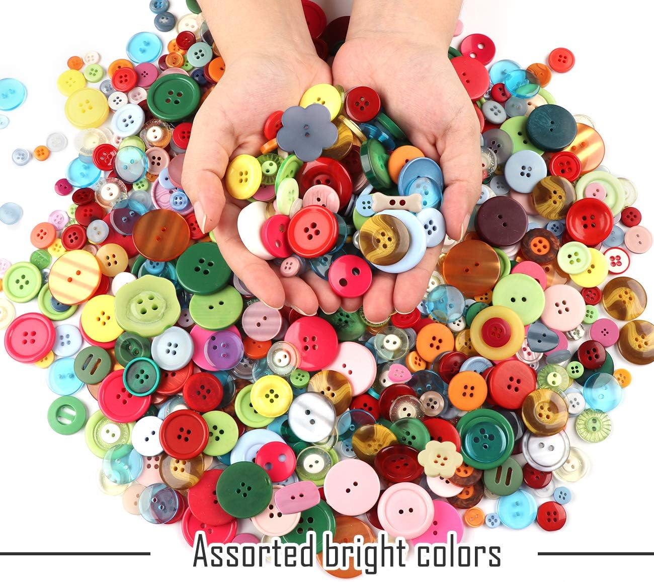 ilauke 1200 pcs Colorful Buttons, Mixed Colors Resin Craft Buttons with 10 pcs Colored Wires for Crafting Sewing - Image 5