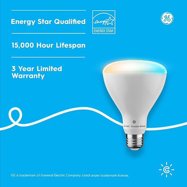 GE CYNC SMART LED LIGHT BULBS, TUNABLE WHITE, BLUETOOTH AND WI-FI, WORKS WITH ALEXA AND GOOGLE, BR30 INDOOR FLOODLIGHTS (2 PACK)