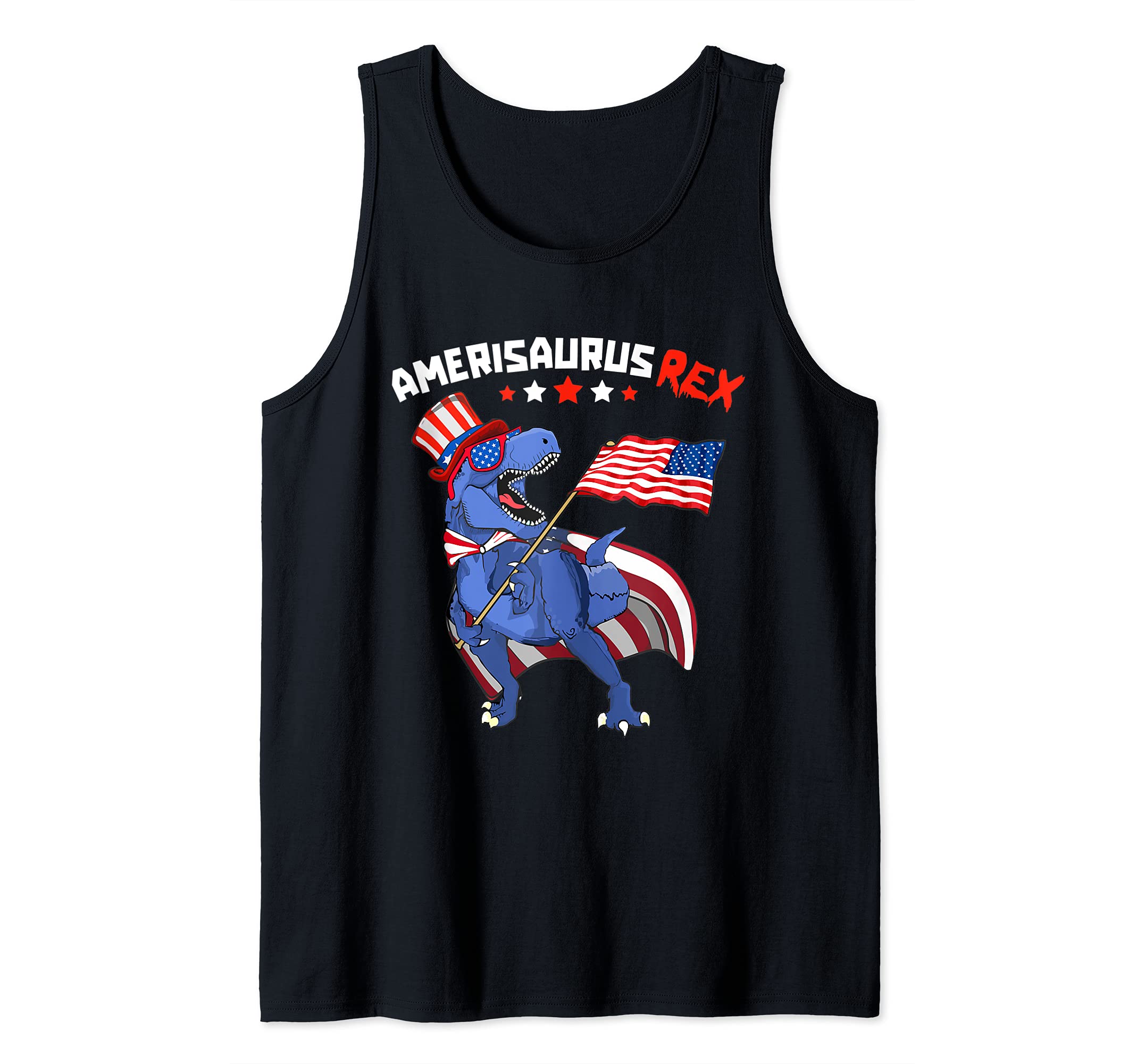 Amerisaurus T Rex 4th of July Dinosaur Patriotic American Tank Top