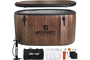 AKSPORT Ice Bath Tub for Athletes, Compatible with Water Chillers,151 Gallons Inflatable Cold Plunge Tub for Recovery & Cold 