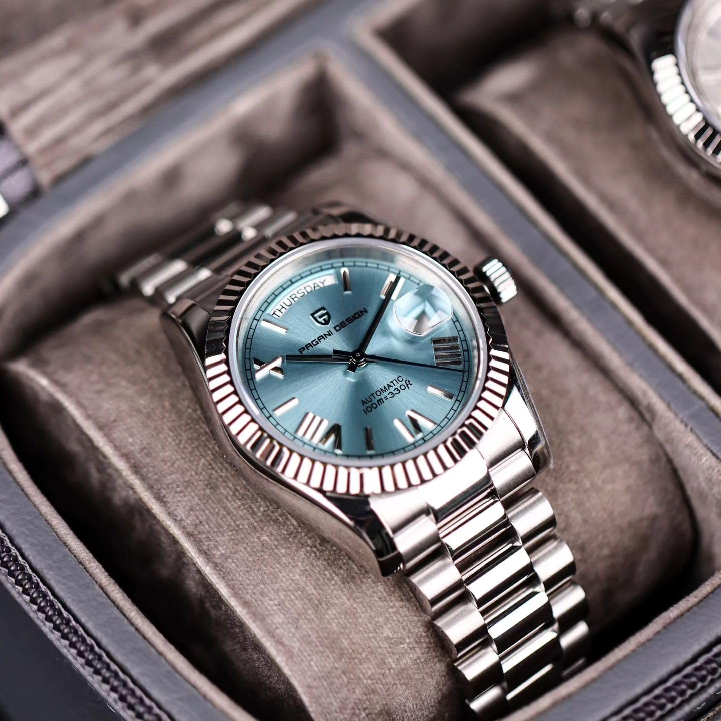 RollsTimi PD1783 DD40 Herren Uhr, NH36A Japanisches Automatikwerk, Day/Date, 100m Wasserdichtheit, Edelstahlarmband, Saphirglas, Luxus Herren Automatikuhr 2