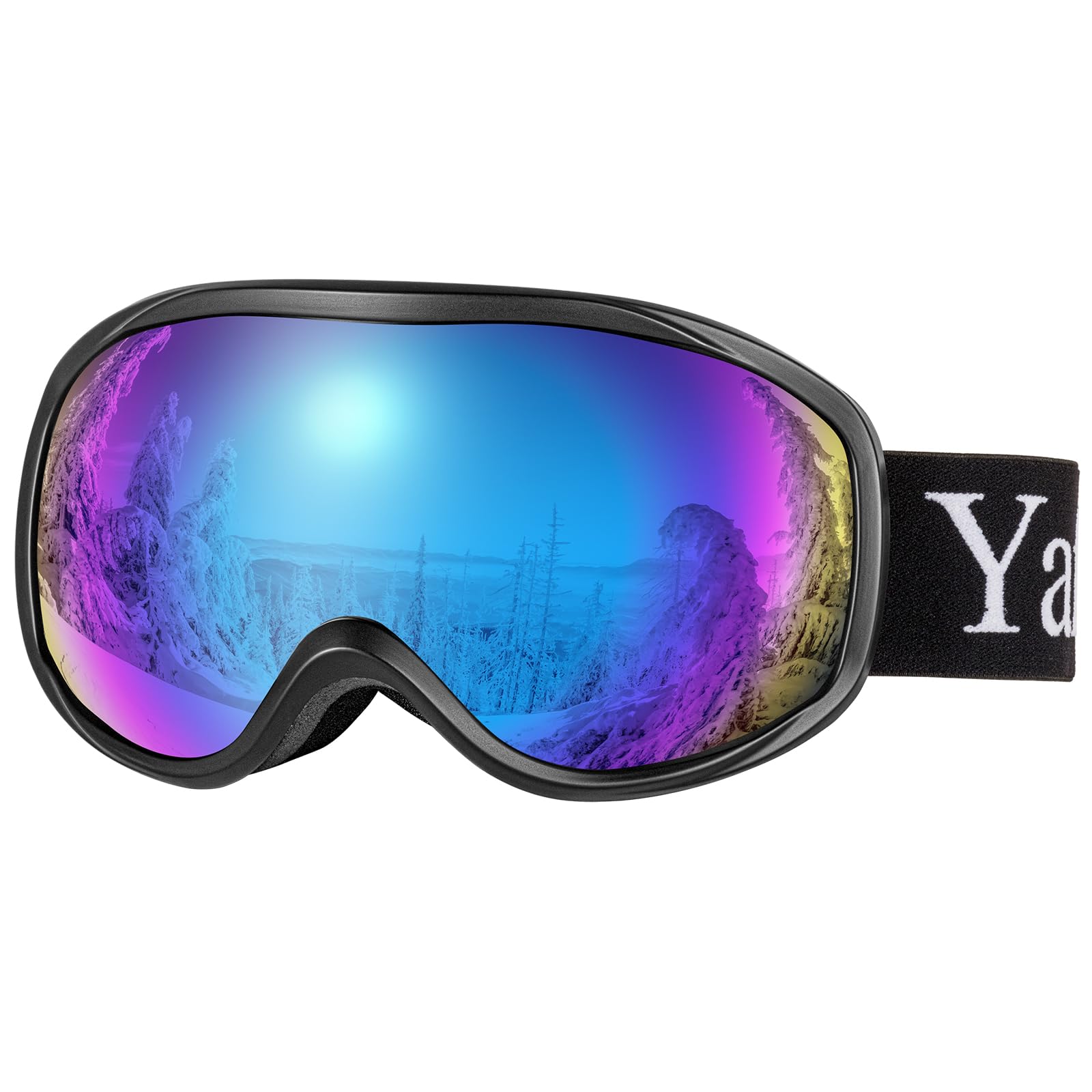 Yafaca Ski Goggles, Skiing Goggles for Men Women, Anti Fog Snowboard Goggles with Dual Lens, UV400 Protection and Helmet Compatible OTG Ski Glasses for Adult Youth