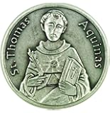 Patron of Academics Saint St Thomas Aquinas Pocket Token with Prayer Back