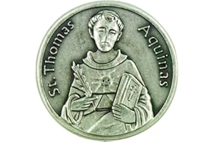 LUMEN MUNDI Patron of Academics Saint St Thomas Aquinas Pocket Token with Prayer Back