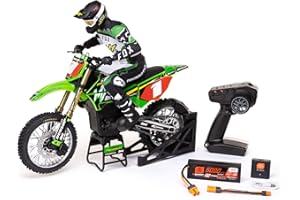 Losi RC Motorcycle Promoto-MX 1/4 Motorcycle Ready-to-Run Combo Includes Battery and Charger Pro Circuit LOS06002 Green