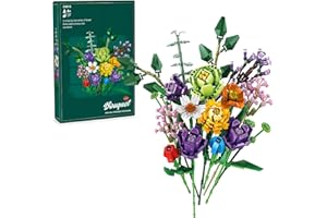 GEVINST Flowers Bouquet Building Set, Artificial Flower Gifts for Mother Granddaughter Daughter Wife or Yourself, 1102 Pieces Decorations Home Accessories for Adults, Botanical Collection or Table Art