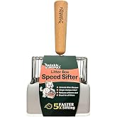 Cat Litter Scoop, Metal Litter Scooper &ndash; 5X Faster No-Shake Sifting Design, Stainless Steel Litter Scoop with Holder, Reduces Dust &amp; Waste &ndash; Sprinkle &amp; Sweep