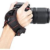 JJC Deluxe Microfiber Camera Hand Strap, Secure Padded Camera Holder Wrist Strap for Canon Nikon Sony Fujifilm Olympus DSLR and Mirrorless, Must Have Photography Accessories for Photographers