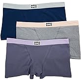 Hanes Women's Original Stretch Vintage Boxer Brief - 3 Pack, 45VOBB, Navy/Heather/Blue, 2X