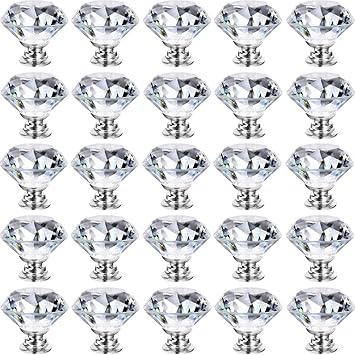Amazon Com Goodtou Dresser Crystal Knobs 30mm 25 Pcs Glass