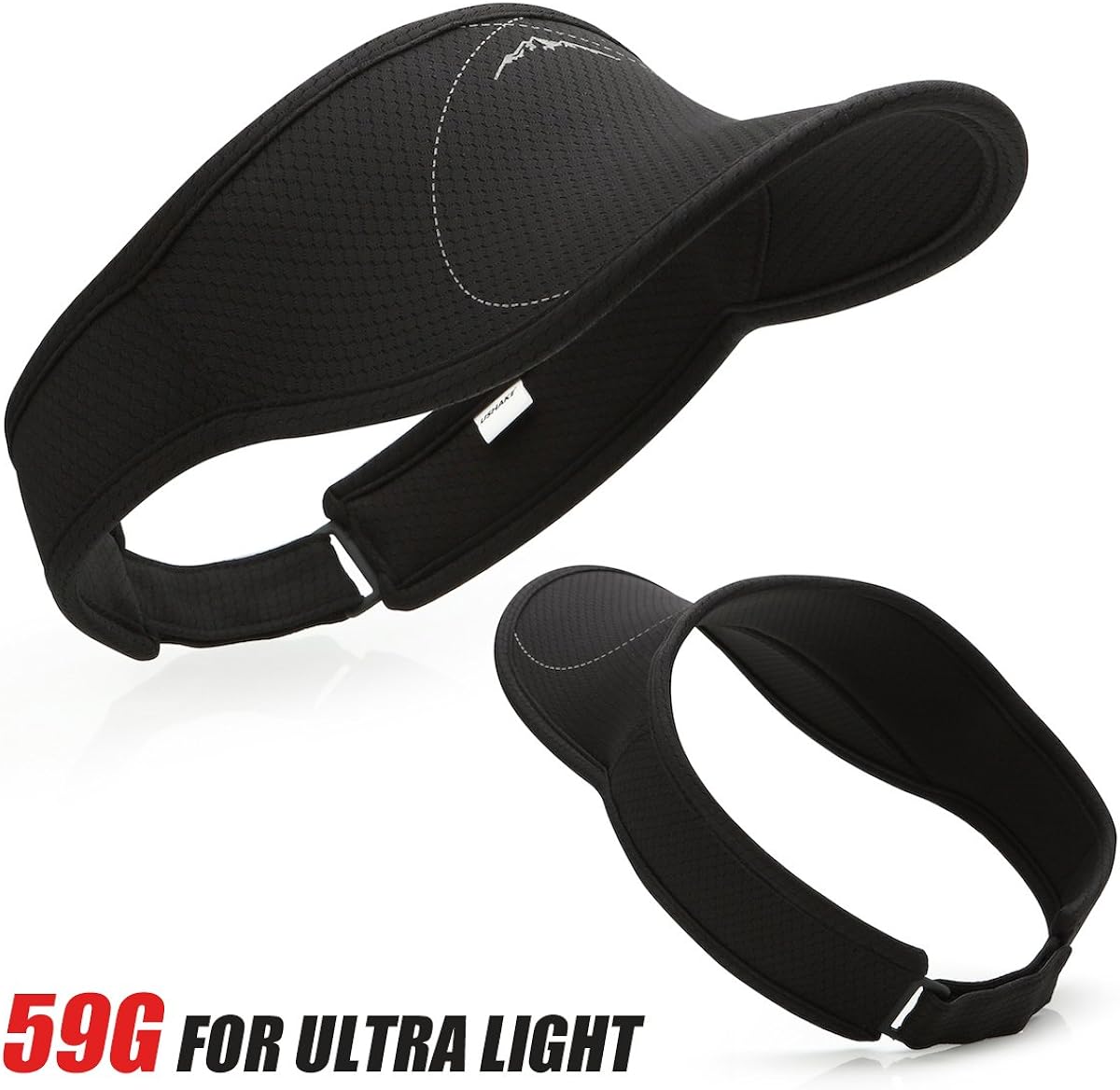 USHAKE Sports Visor for Man or Woman in Golf Running Jogging with Black/White/Rose Red Colors (Black) : Clothing