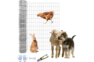 Tongmo 4 ft x 100 ft Galvanized Welded Wire Fence, 16GA Garden Chicken Wire Fence Roll, Mesh Size 2" x 4"Hardware Cloth, Ideal for Yard Protection and Poultry Netting