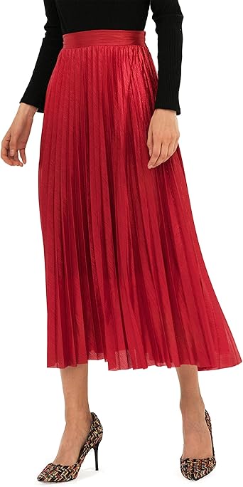 flowy checkered skirt