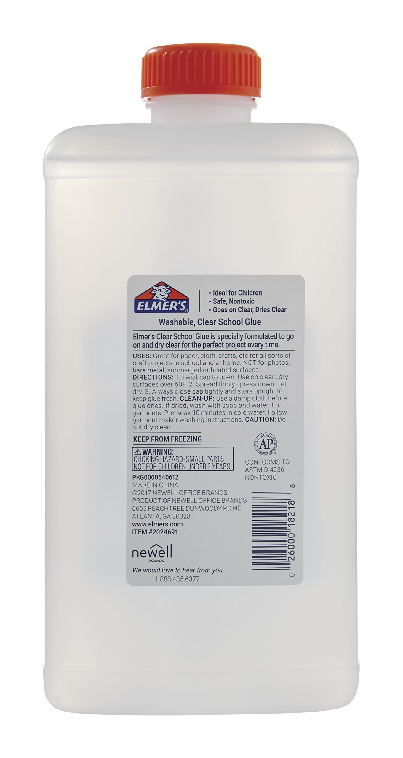 ELMERS 2024691 Elmer's Liquid School Glue, Clear, Washable, 32 Ounces