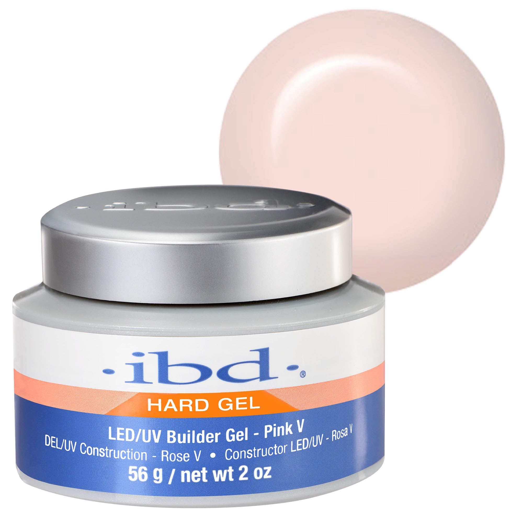 IBD Hard Gel - LED/UV Builder Gel Pink V, 1 pack (1 x 56 g) - MADE IN USA - Nail building at home - without appointments and noisy nail salons
