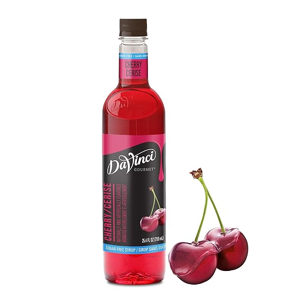 DAVINCI GOURMET SUGAR-FREE CHERRY SYRUP, 25.4 FLUID OUNCES (PACK OF 1)