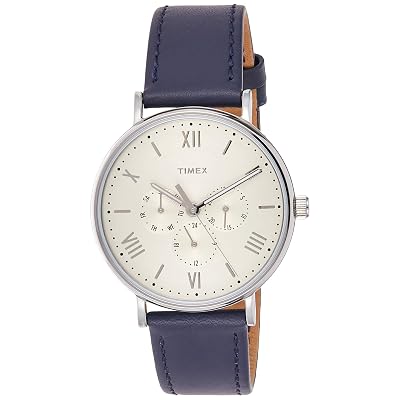 Timex Unisex TW2R29200 Southview 41mm Multifunction BlueWhite Leather Strap Watch